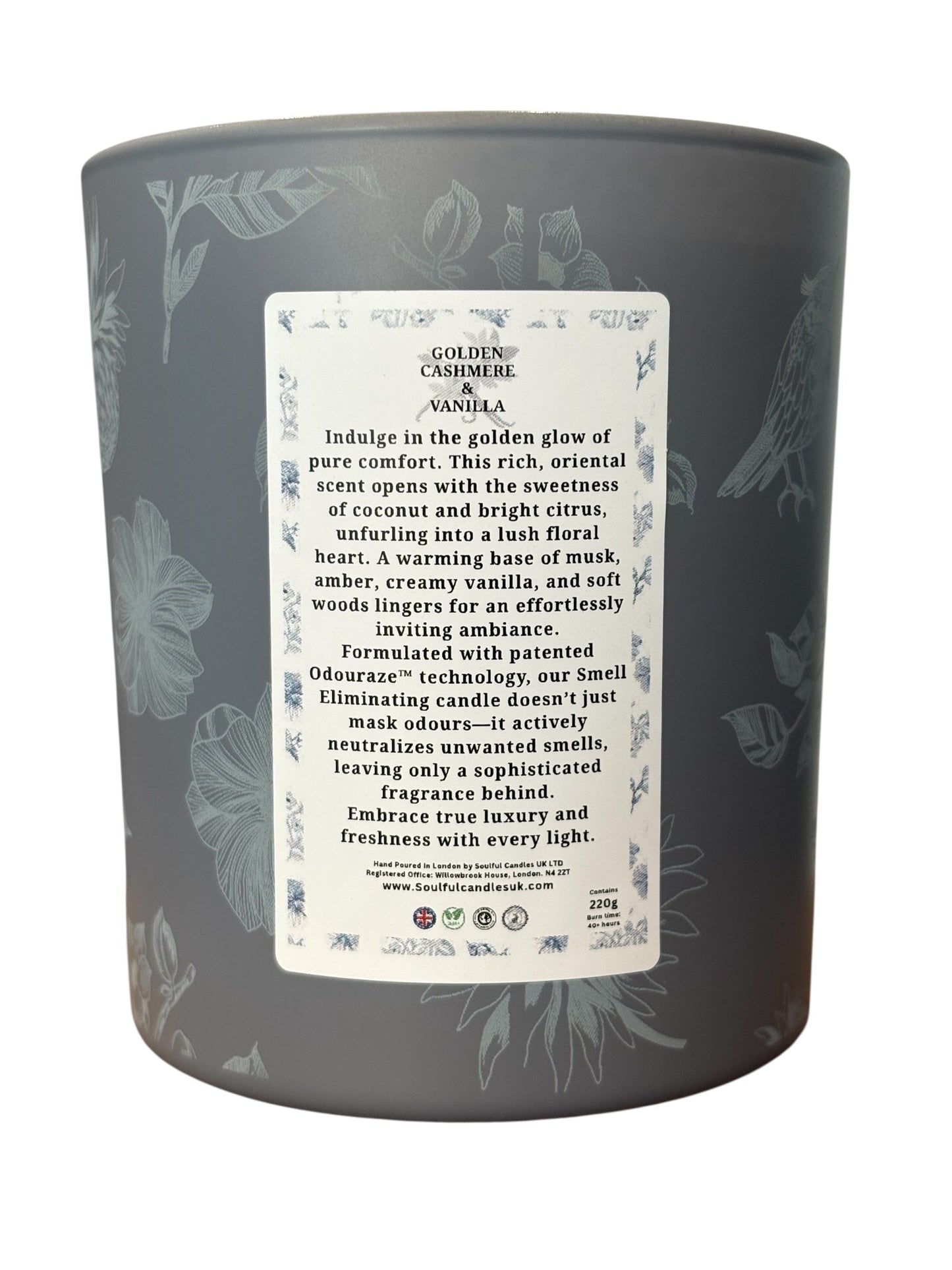 Golden Cashmere & Vanilla – 30cl Odour Neutralising Candle
