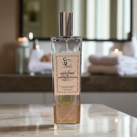 Soft Amber & Cotton Blossom Odour Eliminating Room Spray (Alcohol‑Free, Odouraze-Infused) – 100ml