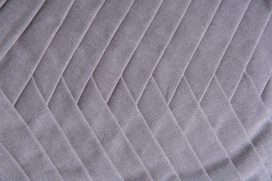 Royal Cushion Cover - Organic Cotton Pair textured grey pleated fabric close-up
