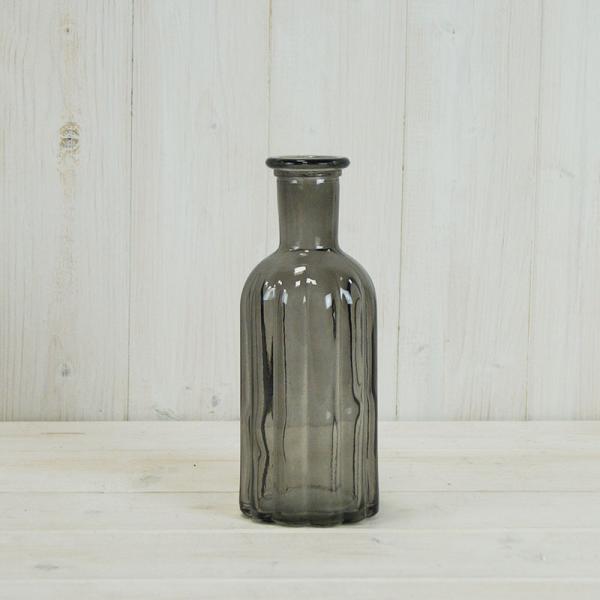Smoky Grey Glass Bottle H19cm TD4.5cm B7.5cm W 0.35kg