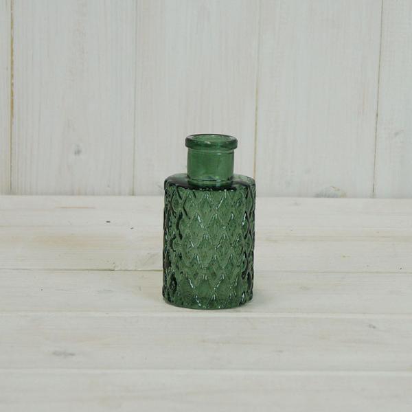 Green Mini Geometric Glass Bottle H9.2cm x TD5cm Weight-103g
