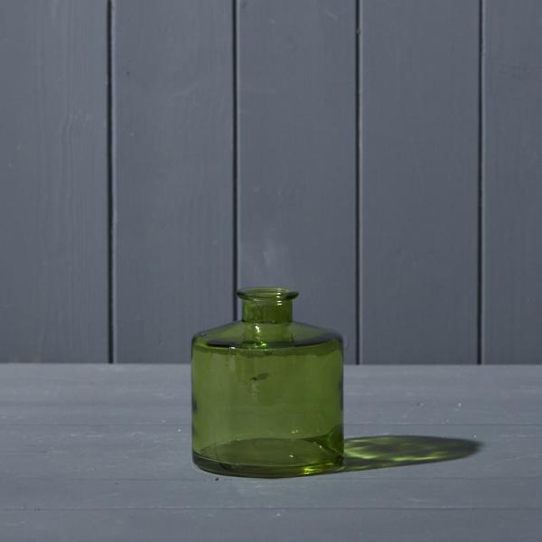 Emerald Green Squat Glass Bottle D9 x H10.3cm