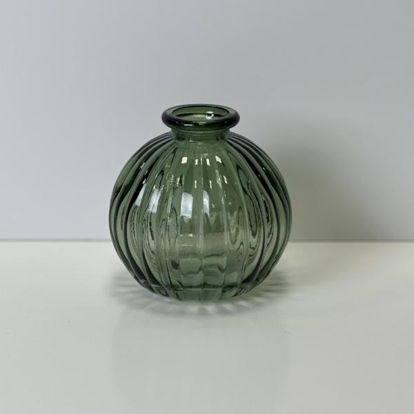 Vintage Green Round Bottle H8.4cm D8.3cm Weight-197g