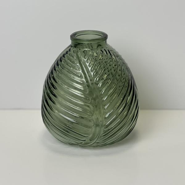 Vintage Green Leaf Bottle H13cm W12cm D11cm Weight-329g