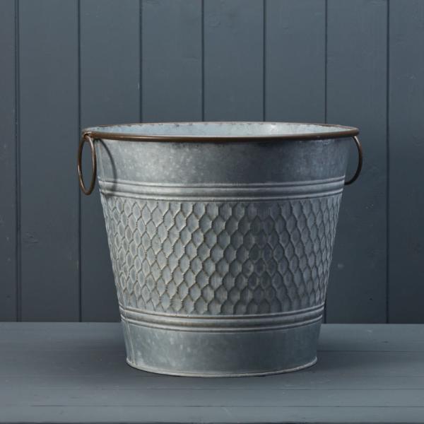 Round Zinc Honeycomb Planter