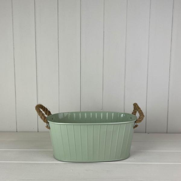 Sage Oval Tapered Trough with Rope Handles