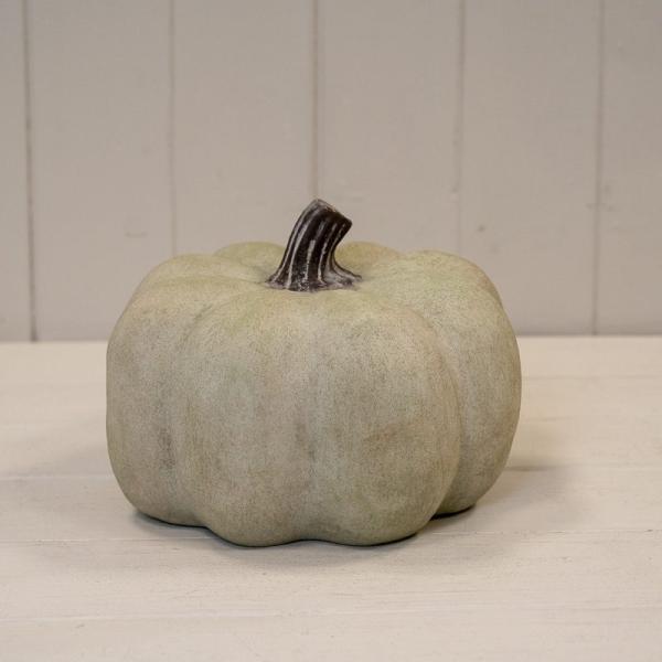Dusty Green Medium Ceramic Pumpkin Ornament
