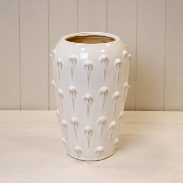 Large Cream Ceramic Bobble Vase
