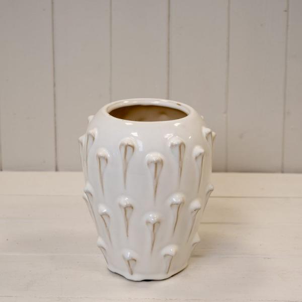 Small Cream Ceramic Bobble Vase