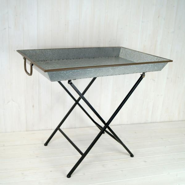 420317 (SR) Rustic Zinc Table 71x45.6x6cm