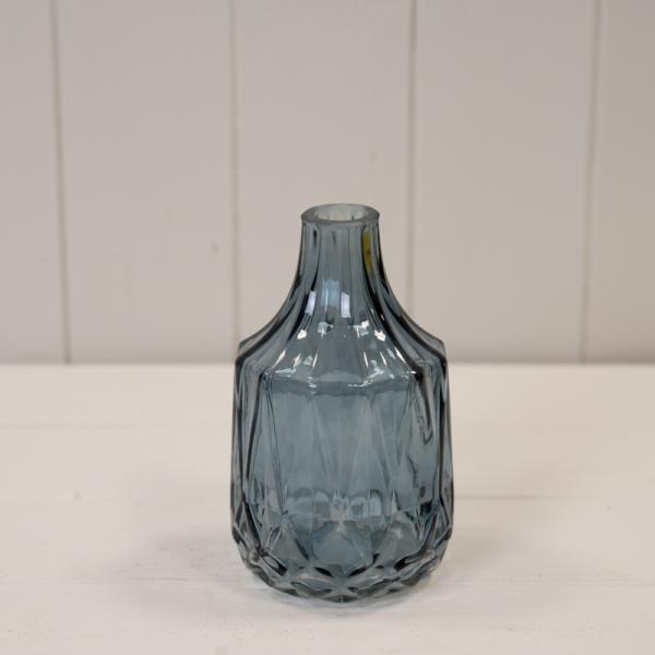 Blue Glass Bottle L8cm W8cm H13.8cm