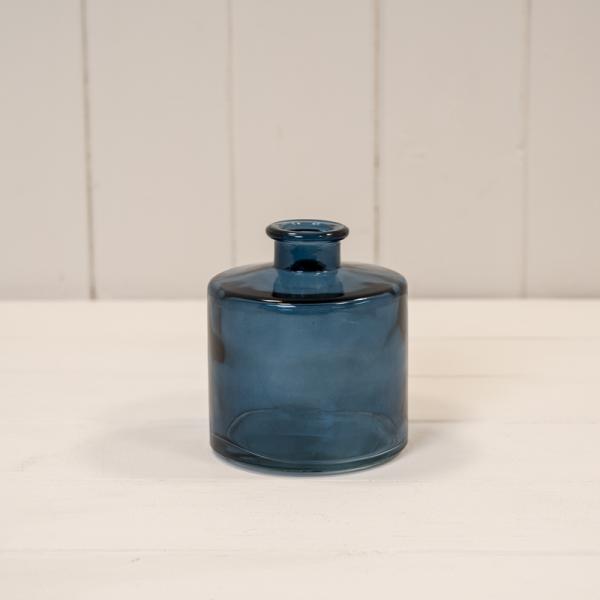Blue Squat Glass Bottle D9 x H10.3cm Weight-299g