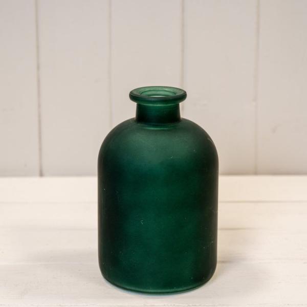 Matt Green Glass Bottle D11 x H17.3cm CL