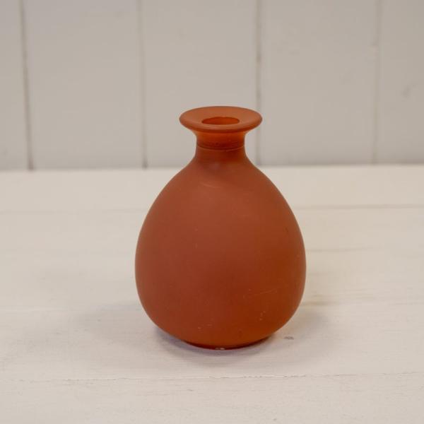 Matt Rose Glass Bud Vase D9.2 x H12cm CL