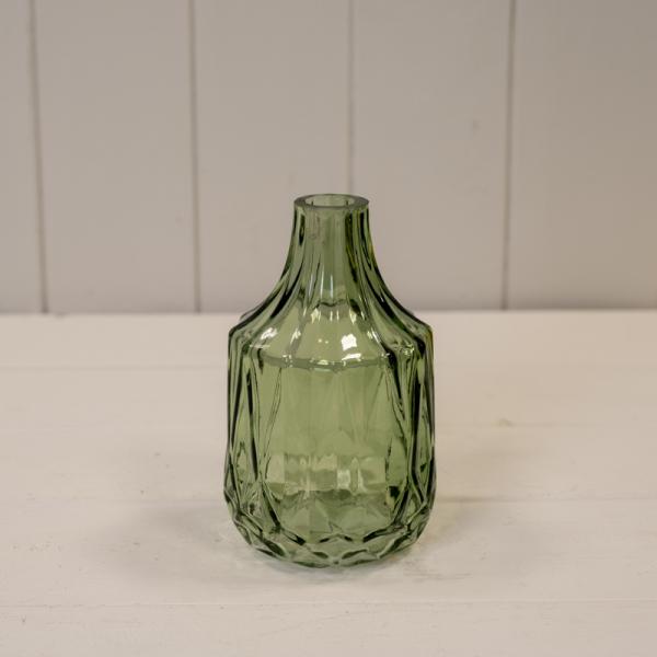 Vintage Green Glass Bottle L8cm W8cm H13.8cm