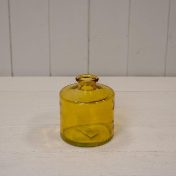 Yellow Squat Glass Bottle D9 x H10.3cm Weight-299g