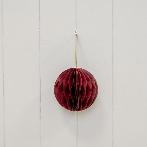 Set of 3 Claret Red Round Baubles