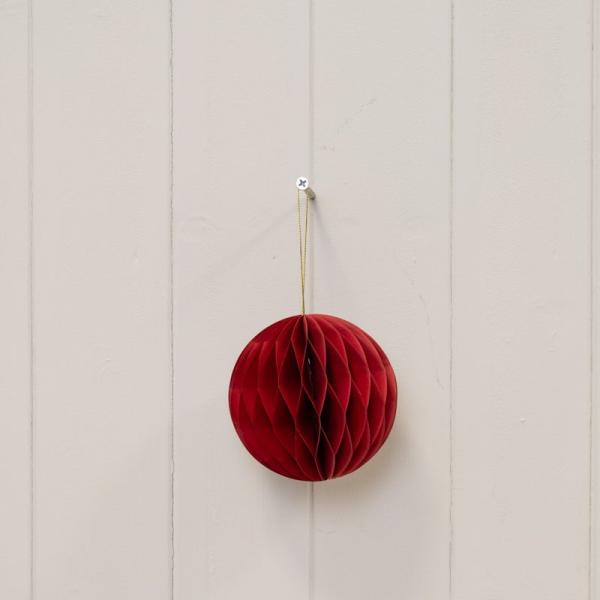 Set of 3 Deep Red Round Baubles