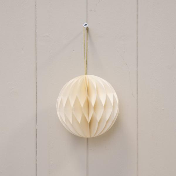 Set of 3 Off White Round Baubles