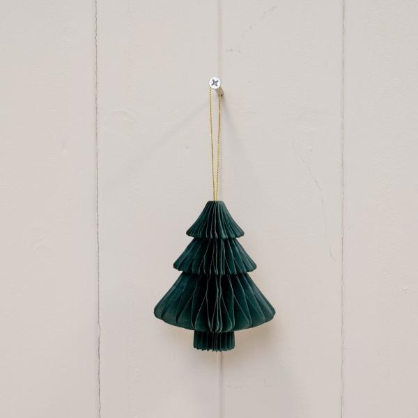 Set of 3 Dark Green Tree Bauble