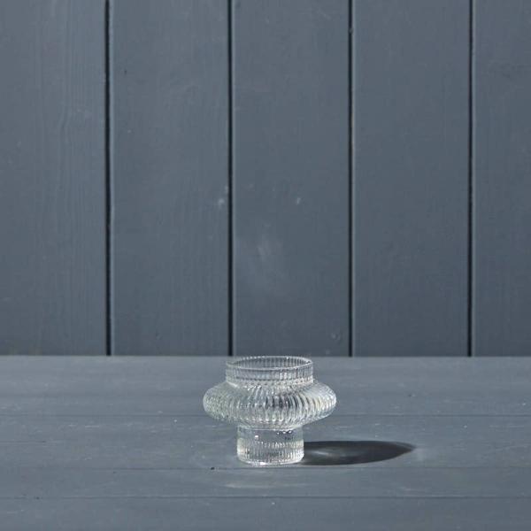 Clear Two-Way Candle Holder D8 x H6cm