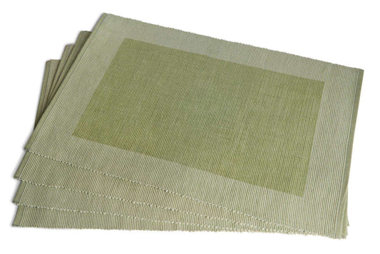 Luxury Placemats Green - 4 Pack featuring handmade organic cotton design, perfect for elegant dining.