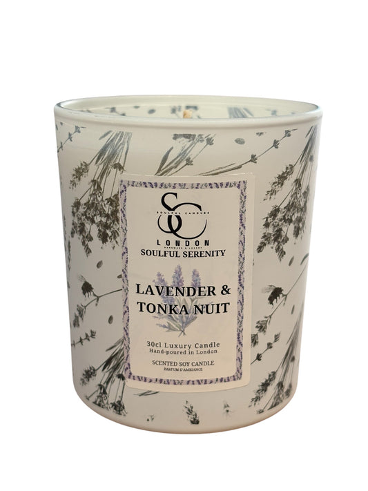 Lavender & Tonka Candle (30cl) – Soulful Serenity | Luxury Soy Wax, 40–45 hr Burn