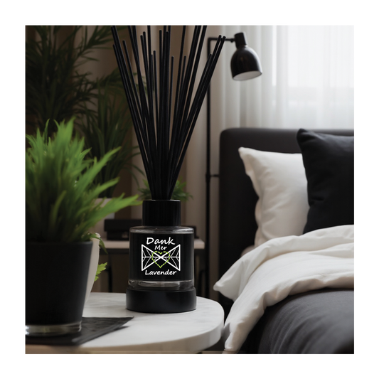 Lavender Essential Oil Single Diffuser displayed in a cozy living room setting with greenery and soft textiles.