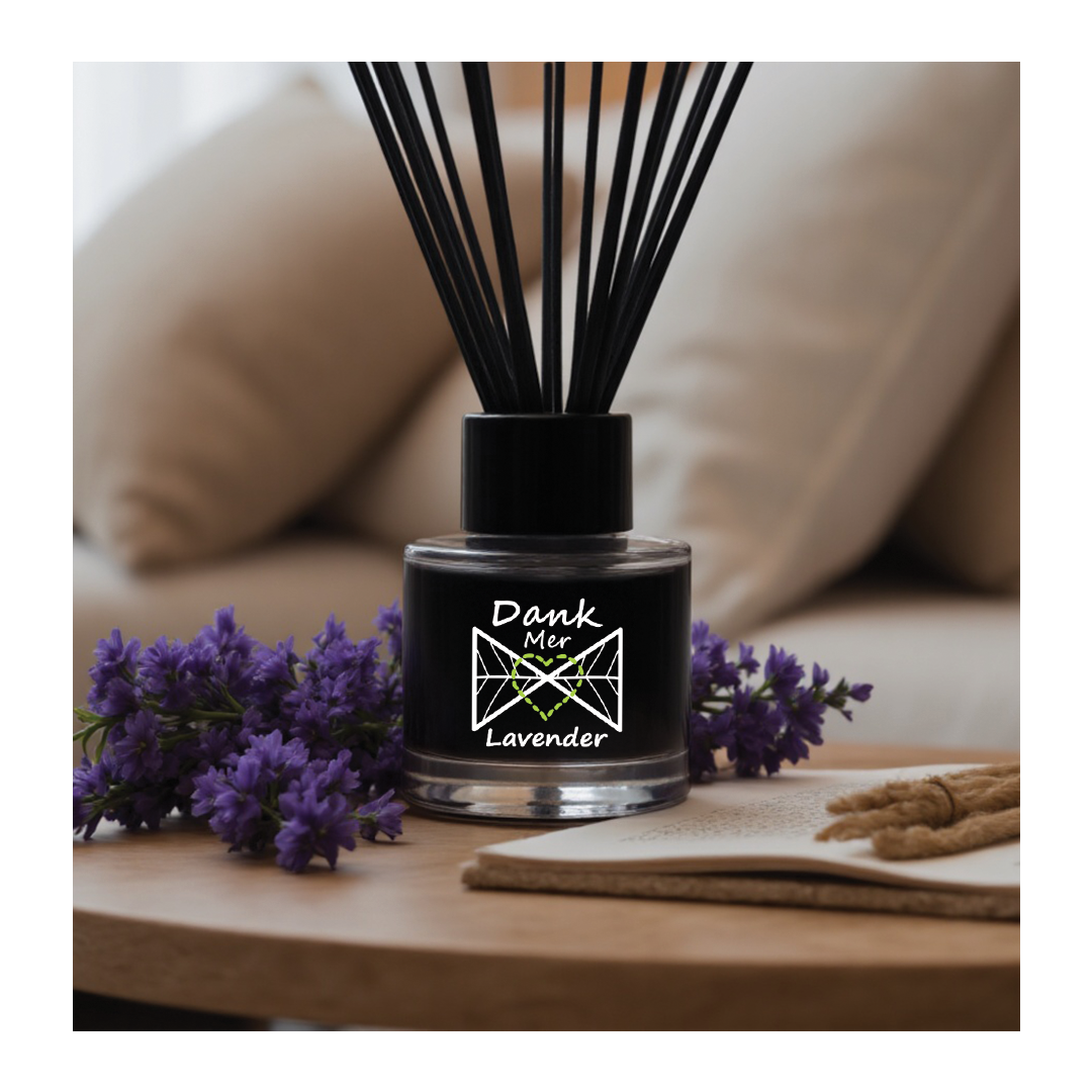 Lavender Essential Oil Single Diffuser with black design and lavender flowers, perfect for soothing home ambiance.