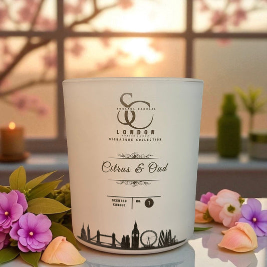 Citrus & Oud Luxury Soy Candle – 30cl London Skyline