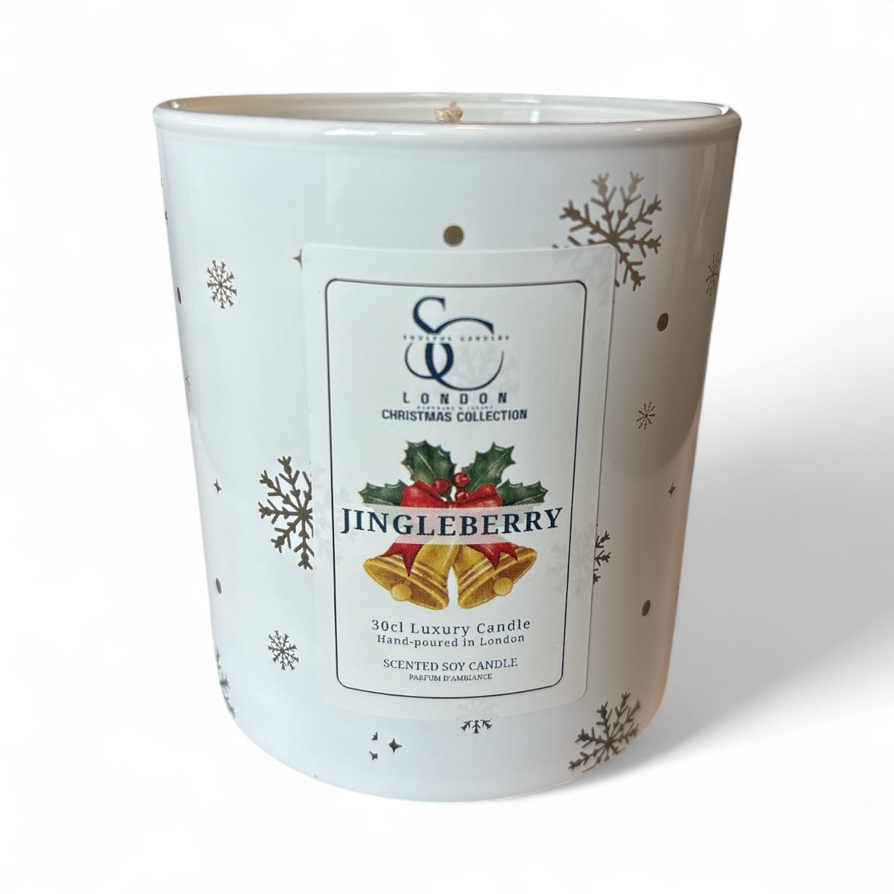 Jingleberry Christmas Candle by Soulful Candles – 30cl Luxury Soy, Hand-poured, Cranberry Elderberry, Vegan, UK