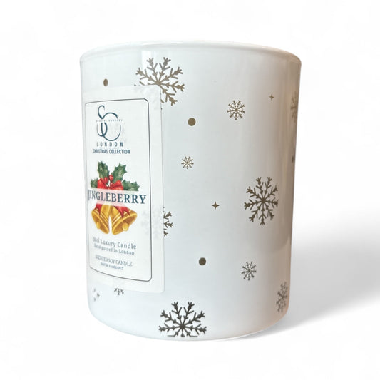 Jingleberry Christmas Candle by Soulful Candles – 30cl Luxury Soy, Hand-poured, Cranberry Elderberry, Vegan, UK