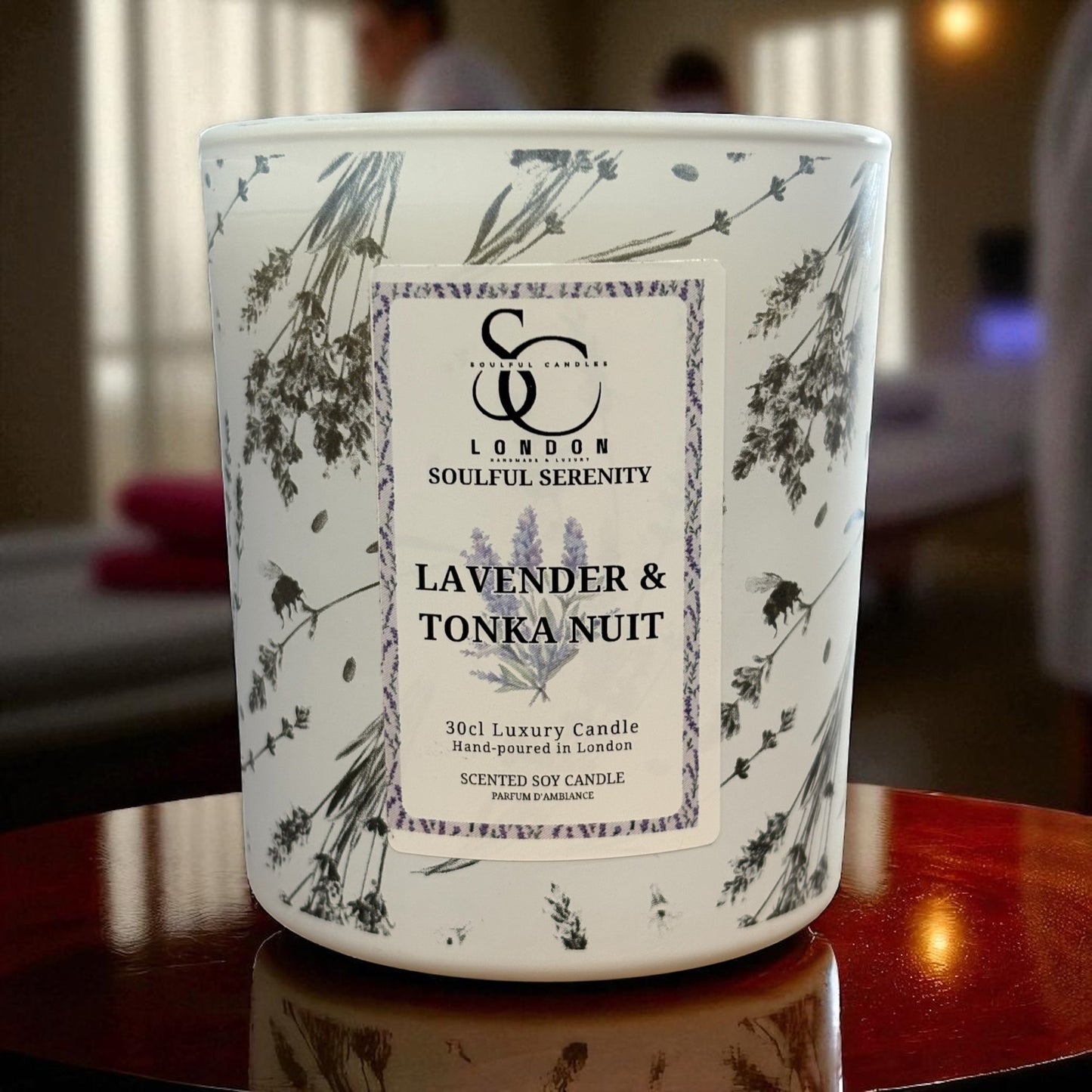 Lavender & Tonka Candle (30cl) – Soulful Serenity | Luxury Soy Wax, 40–45 hr Burn