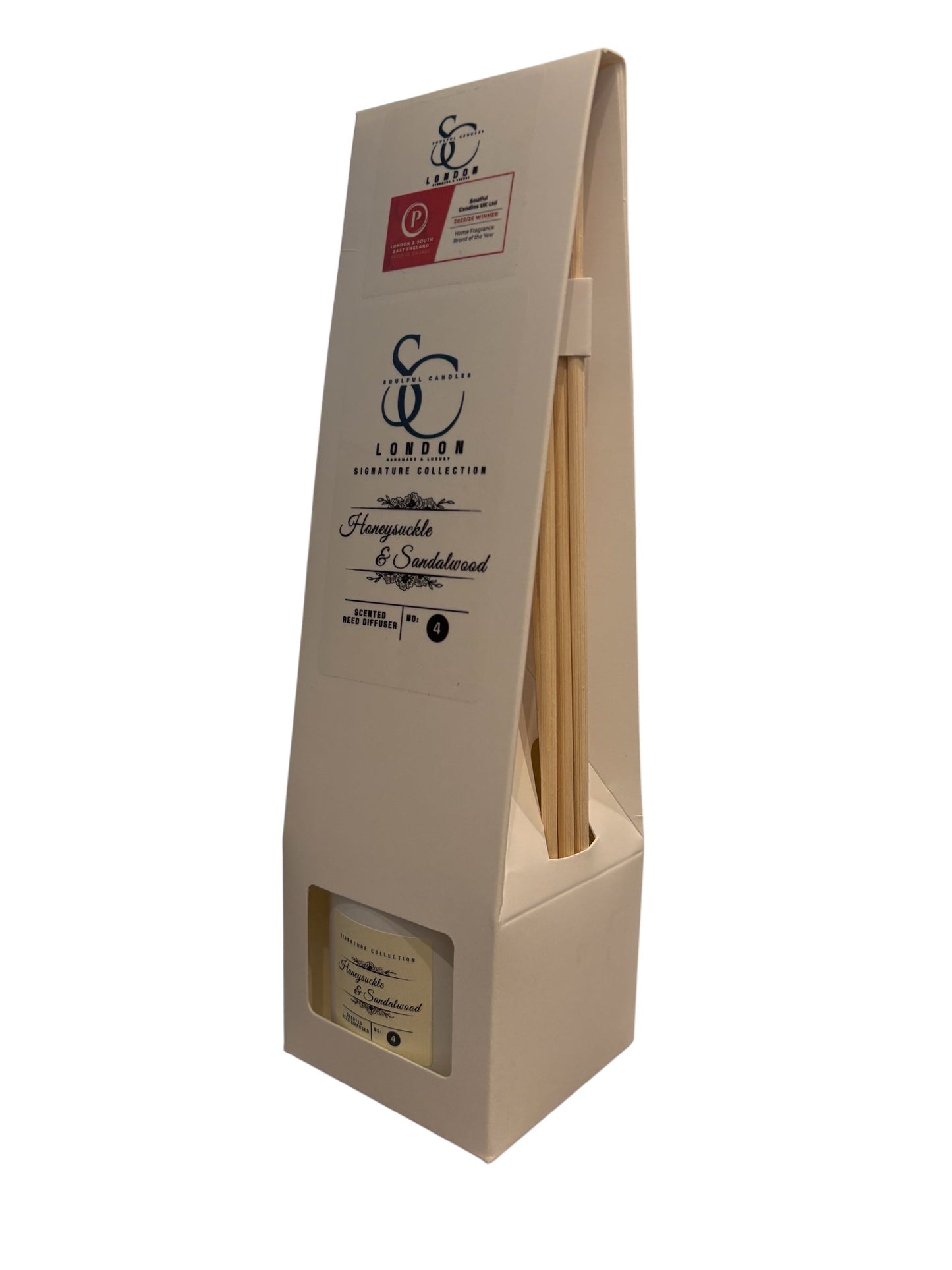 Honeysuckle & Sandalwood Reed Diffuser (100ml) – Warm, Long‑Lasting Floral Woods