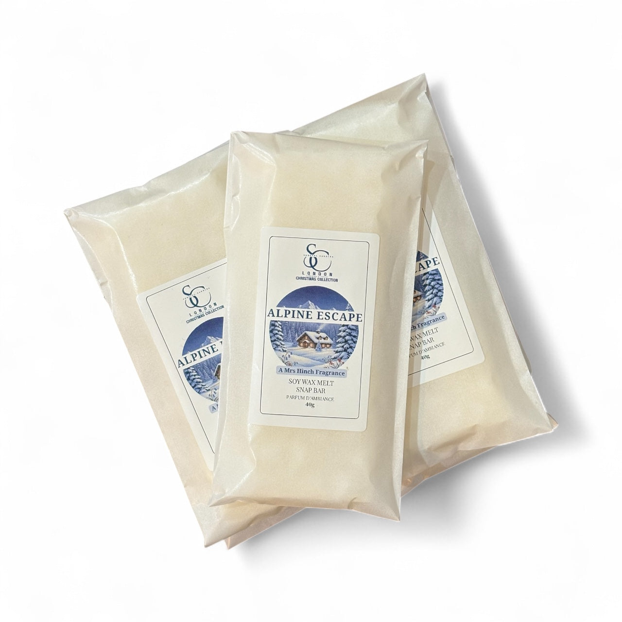 Mrs Hinch Alpine Escape Soy Wax Melt Snap Bar 40g by Soulful Candles – Winter Scent, Vegan, Handmade, UK.