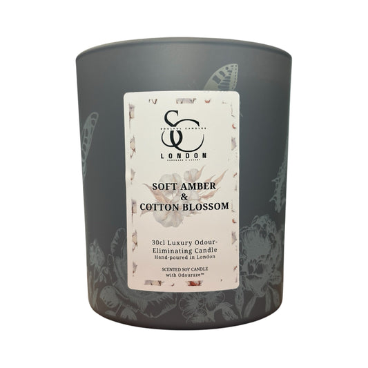 Soft Amber & Cotton Blossom – 30cl Odour Neutralising Candle