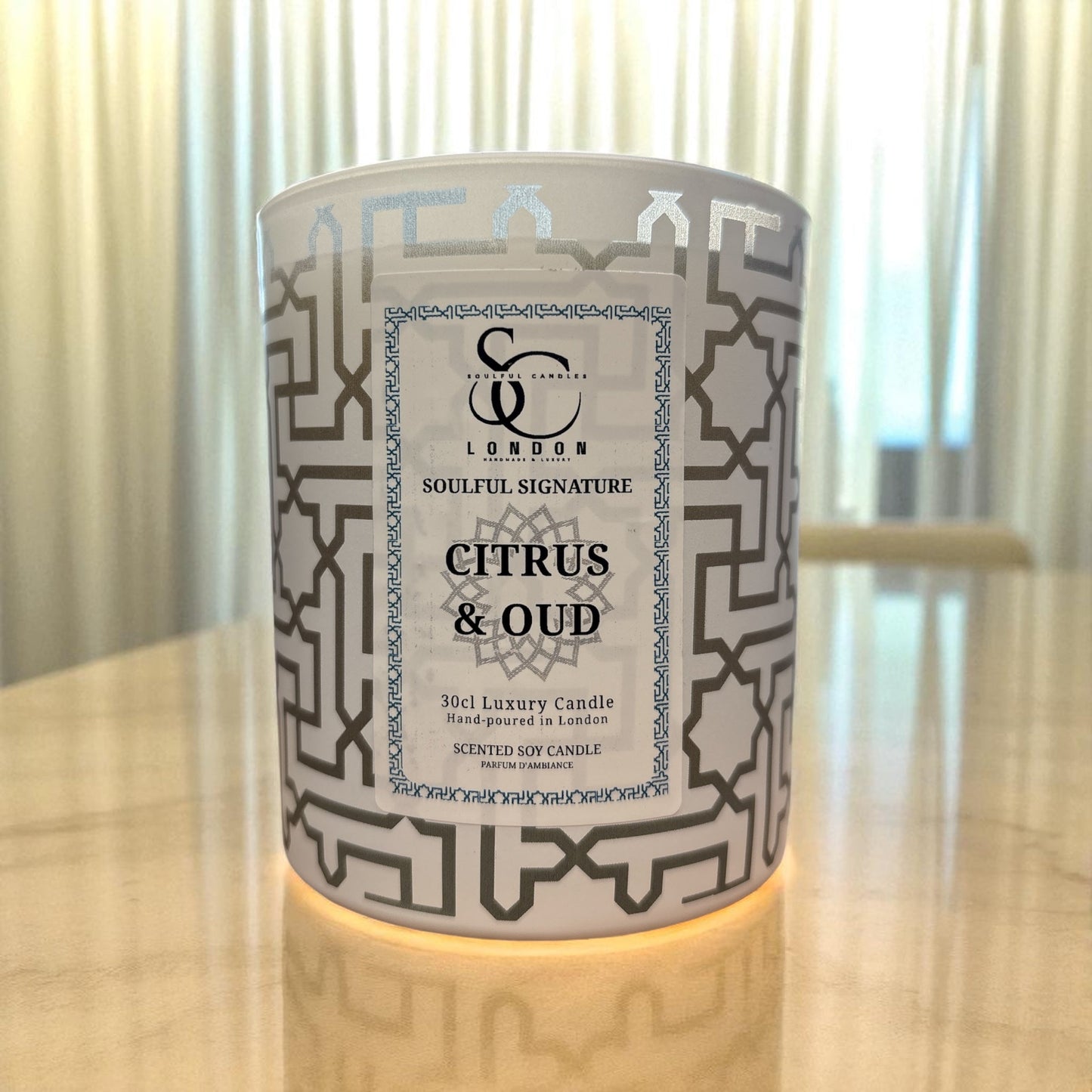 Citrus & Oud Luxury Soy Candle – 30cl