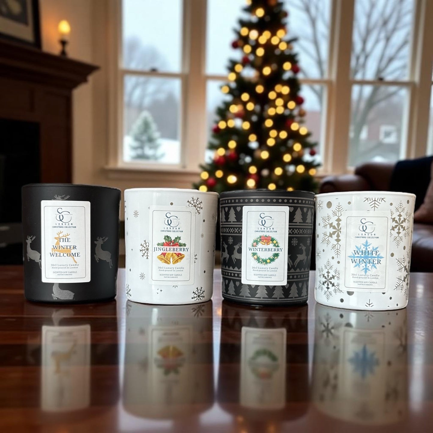 Jingleberry Christmas Candle by Soulful Candles – 30cl Luxury Soy, Hand-poured, Cranberry Elderberry, Vegan, UK