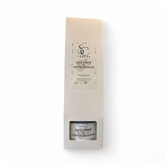 Soft Amber & Cotton Blossom — 100ml Odour Eliminating Reed Diffuser