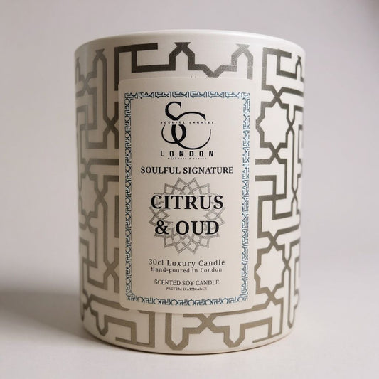 Citrus & Oud Luxury Soy Candle – 30cl