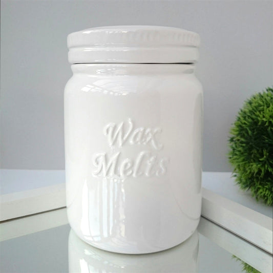 Hand Finished Ceramic Wax Melt Jar with Silicone Seal Lid