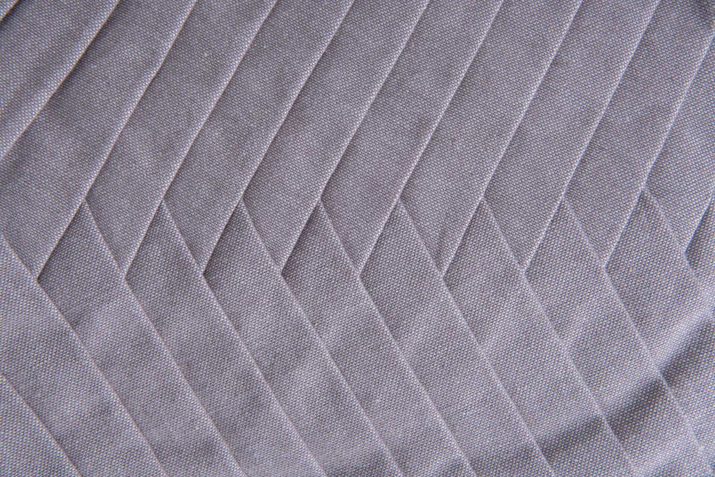 Royal Cushion Cover - Organic Cotton Pair textured grey pleated fabric close-up
