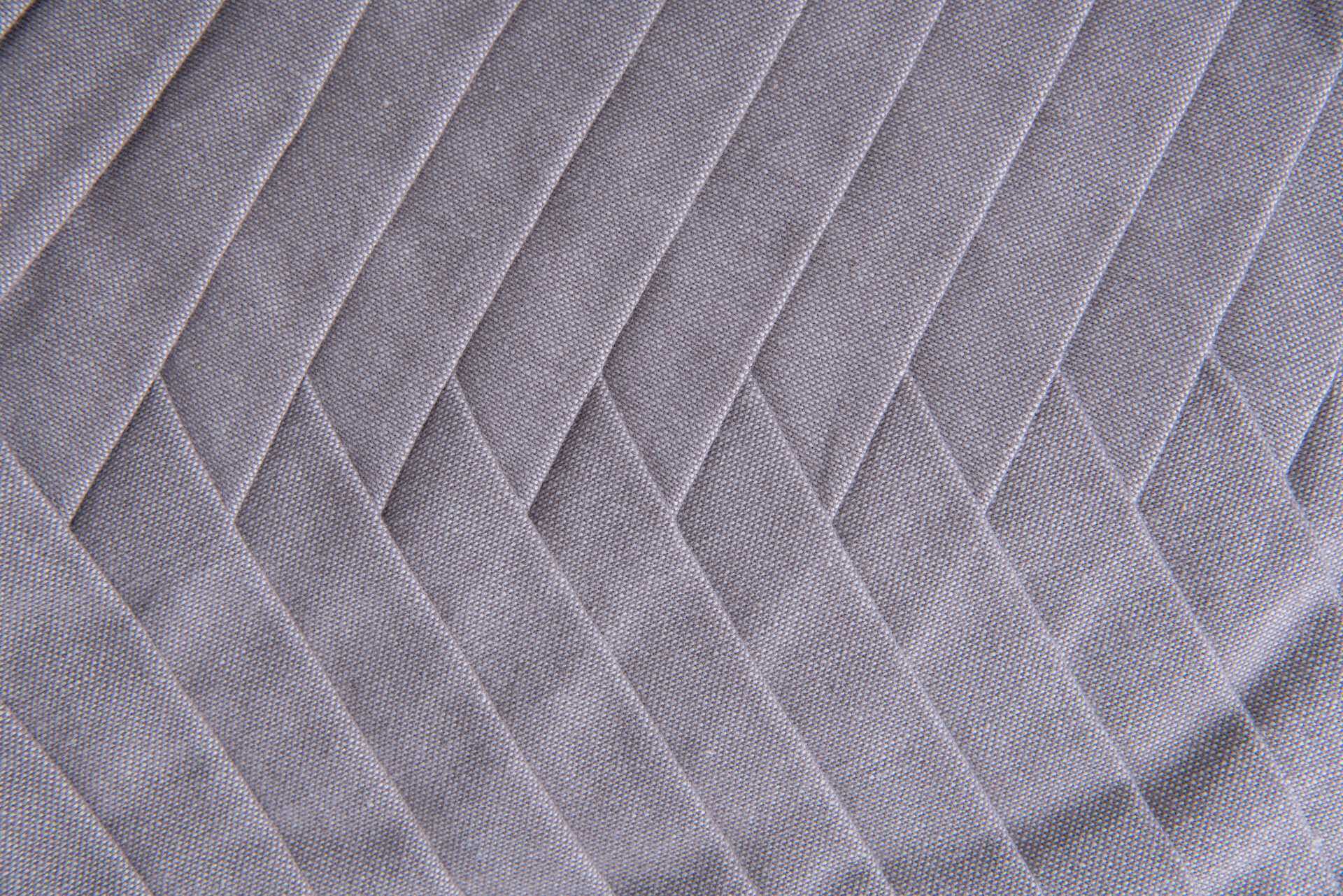 Royal Cushion Cover - Organic Cotton Pair textured grey pleated fabric close-up