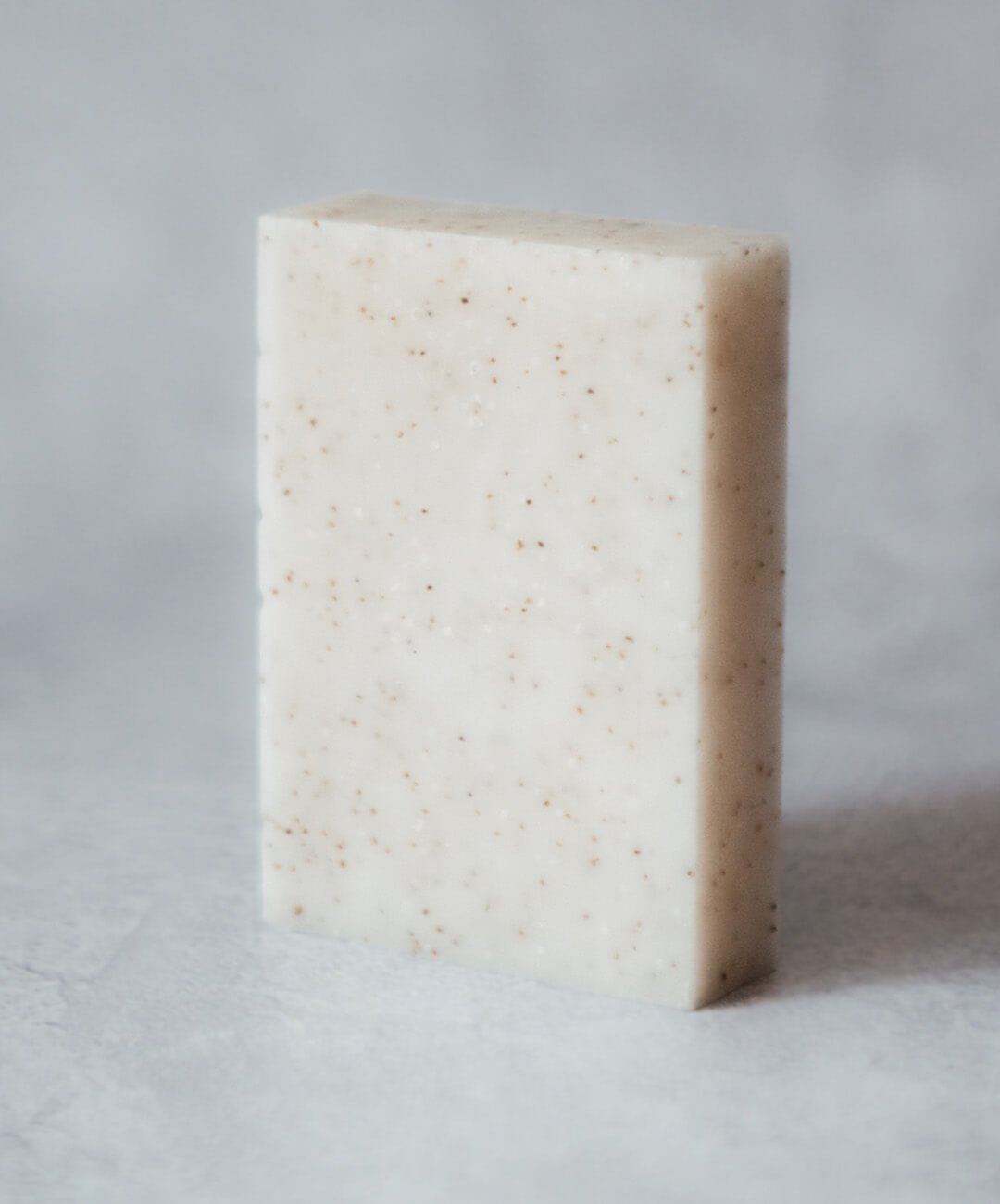 Eucalyptus Lemon Mint and Olive Stone Natural Soap Bar with exfoliating grainy texture and a refreshing look.