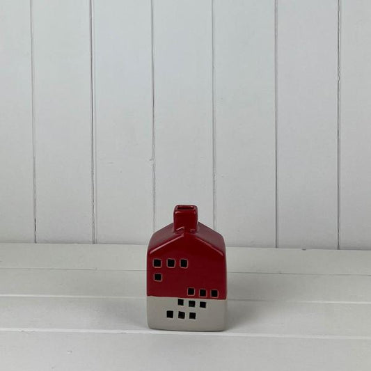 Red Ceramic House Decoration with LED (12cm)