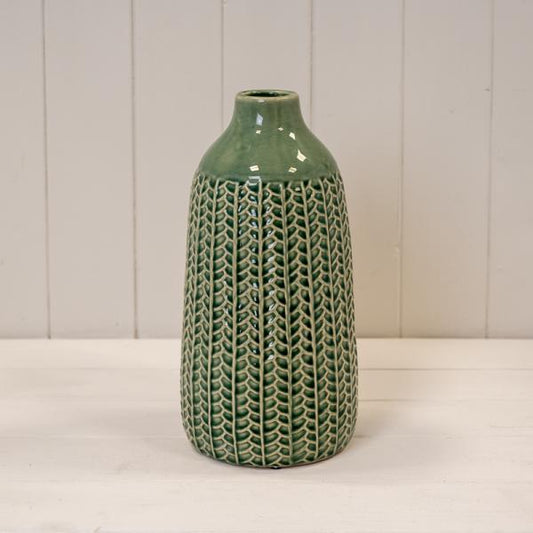 Green Ceramic Vase TD(ext)5/(int)3.5cm BD14 x H28.5cm