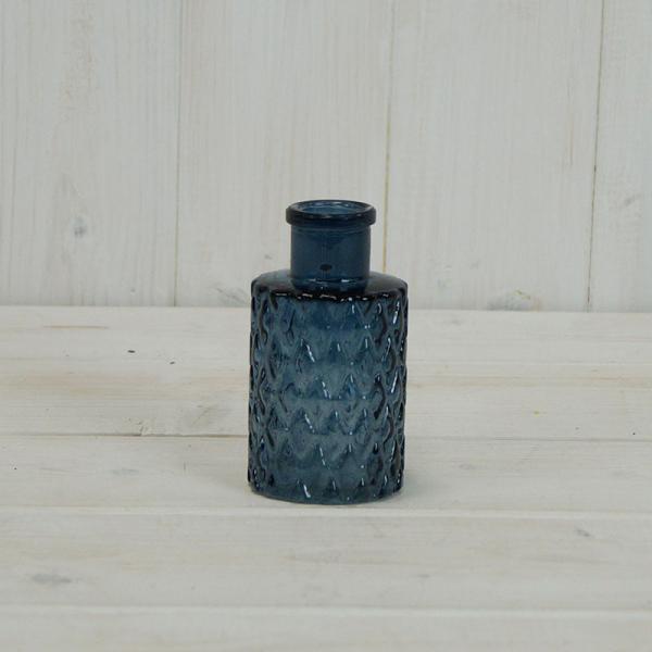 Blue Mini Geometric Glass Bottle (H9.2cm) TD5cm  Weight-103g
