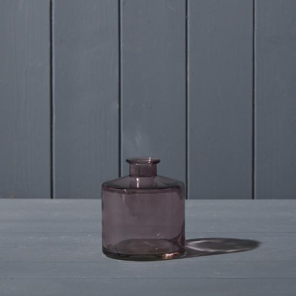 Amethyst Squat Glass Bottle D9 x H10.3cm  Weight-299g