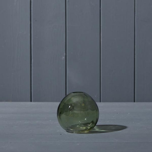 Vintage Green Globe Glass Vase D8.8 x H8cm  Weight-188g