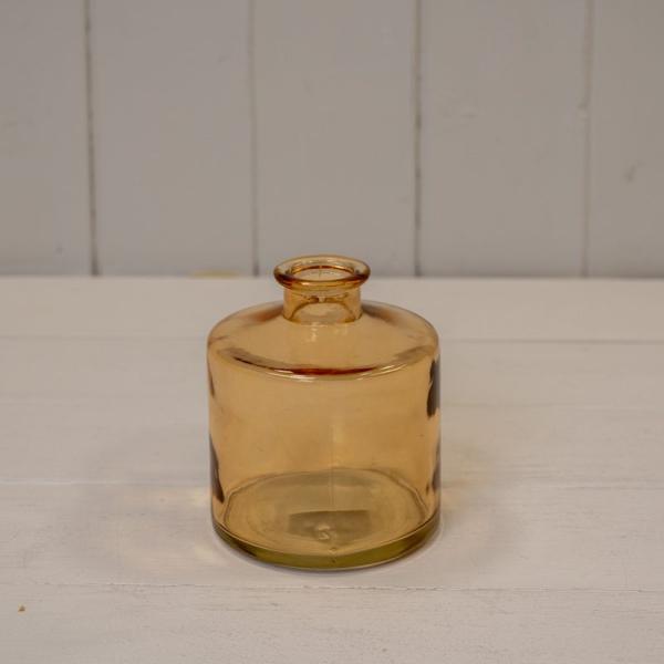 Cognac Squat Glass Bottle D9 x H10.3cm